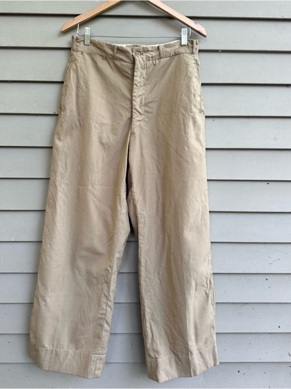 Vintage wool trousers baggy wide leg 32”
